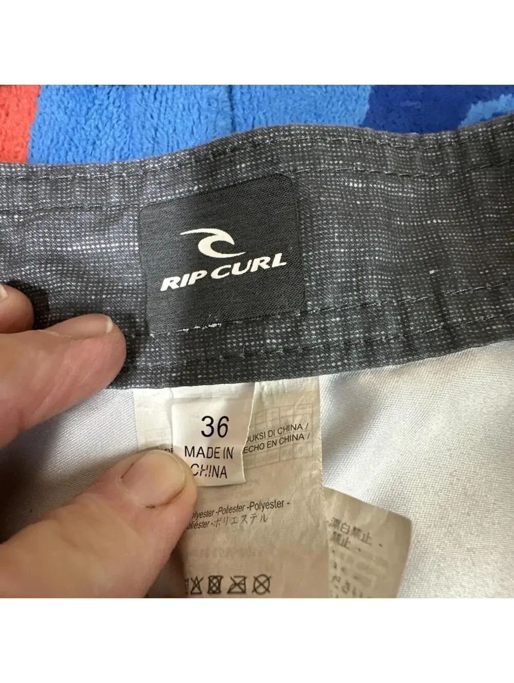 Ripcurl Men's Shorts Swim Trunks Surfing Beachwear Grey Drawstring Size 36
